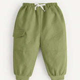 Cozy Cub Bebe nino Pantalones con bolsillo con solapa con cordon delantero