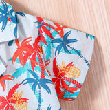 NEW Baby Cute Sun Tropical Plant Print Casual Shirt And Shorts Set
