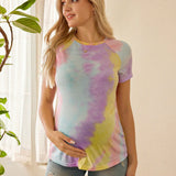 Mujeres Casual Cuello Redondo Ajuste Regular Camiseta de Maternidad