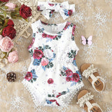 Mono floral elegante y romantico con venda para bebe nina para primavera/verano