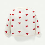 Cozy Cub Conjunto De Dos Piezas De Sudadera Con Cuello Redondo Y Estampado De Corazones Para Bebe Nina