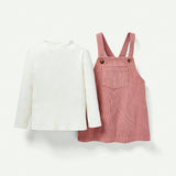 Cozy Cub Bebe nina de cuello alto Camiseta & con bolsillo delantero Vestido overol