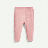 Cozy Cub Baby Girl Casual Knit Soft Solid Color Slim Fit Pants Set(2pcs)