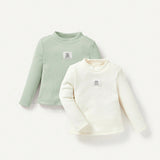 Cozy Cub Bebe nina 2 piezas Camiseta con parche de letra de cuello alto