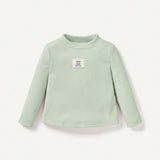 Cozy Cub Bebe nina 2 piezas Camiseta con parche de letra de cuello alto