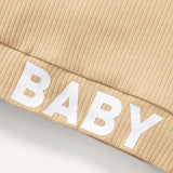 Cozy Cub Bebe nina Leggings con camiseta con estampado de letra tejido de canale