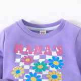 Cozy Cub Bebe nina Sudadera con estampado floral con letra