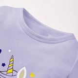 Cozy Cub Camiseta De Manga Larga Impresa Con Unicornio Para Bebe Nina Con Malla De Empalme