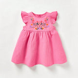 Cozy Cub Bebe nina Vestido smock con estampado floral ribete con fruncido