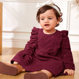 Cozy Cub Lindo Vestido Con Cuello De Muneca Y Dobladillo Con Volantes Para Nina