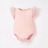 Cozy Cub Body De Malla Con Volantes A Contraste Para Bebe Nina