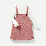 Cozy Cub Bebe nina de cuello alto Camiseta & con bolsillo delantero Vestido overol