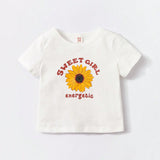 Cozy Cub Bebe 1 pieza Camiseta con estampado floral con slogan