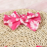 Conjunto rosa de primavera/verano para bebe nina con atuendo estampado de flores divertido y lindo y diadema a juego