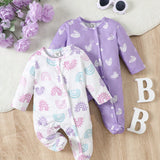 Pijamas de Bebe Nina Boton delantero Animal Dibujos animados todo estampado