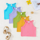 NEW Conjunto de 5 piezas de camisetas de tirantes de verano en colores de caramelo para bebe