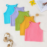 NEW Conjunto de 5 piezas de camisetas de tirantes de verano en colores de caramelo para bebe