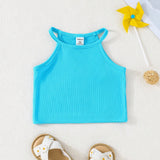 NEW Conjunto de 5 piezas de camisetas de tirantes de verano en colores de caramelo para bebe