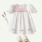 NEW Cozy Cub Vestido casual para bebe nina con patron floral, cuello redondo y manga abombada