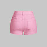 Shorts de mezclilla simples de unicolor para ninas preadolescentes