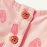 NEW Cozy Cub Top con estampado de fresa para nina con decoracion de volantes, diadema con lazo y pantalones cortos, 3 piezas/juego