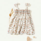 NEW Cozy Cub Vestido casual con estampado floral y cinturon con lazo para bebe nina