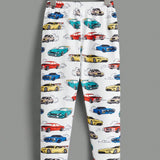 Conjunto De Coche De Dibujos Animados De Niños Jóvenes Cómodo Ajustado Manga Larga Y Pantalones Largos Ropa De Casa