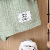 Bebé niño Camisa con diseño de parche de letra con bolsillo delantero & Shorts sin camiseta